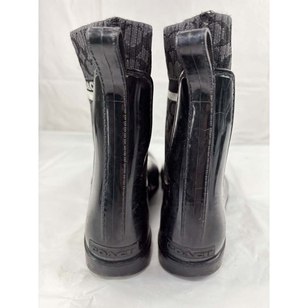 Coach Womens Rivington Knit Ankle Rain Boots - Picture 5 of 12